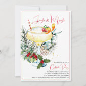 Jingle en Mingle Cocktail Holiday Party Kaart (Voorkant)