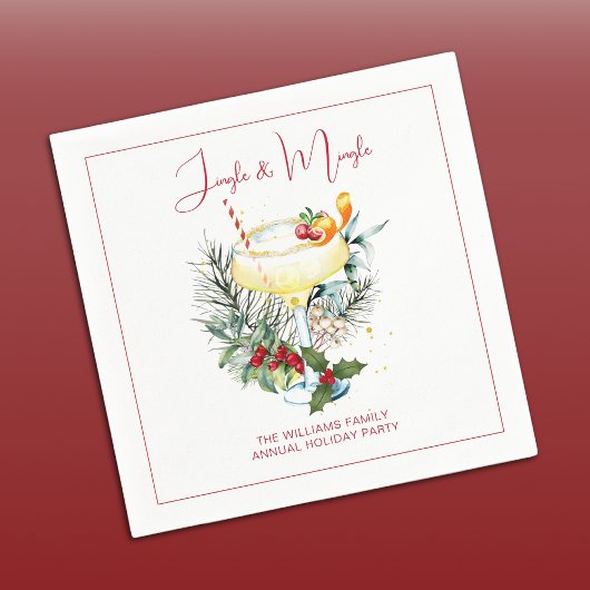Jingle en Mingle Cocktail Holiday Party Servet