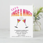Jingle en Mingle cocktail Vakantie Kaart (Staand voorkant)
