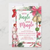 Jingle en Mingle Feestelijke Kerstfeest Kaart (Voorkant)