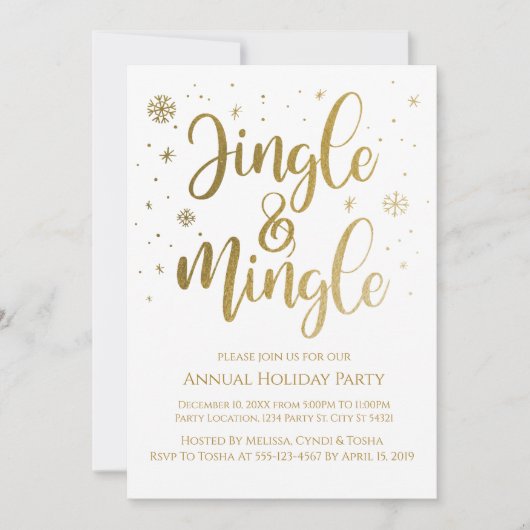 Jingle en Mingle feestuitnodigingen Kaart (Voorkant)