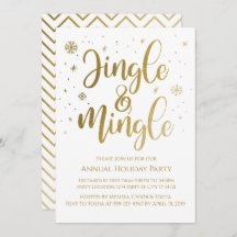 Jingle en Mingle feestuitnodigingen