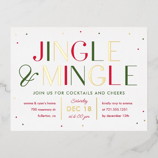 Jingle en Mingle Folie, Briefkaart kerstfeest (Voorkant)