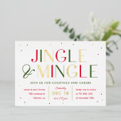 Jingle en Mingle Folie - Uitnodiging voor kerstfee (Staand Voorkant)