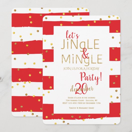 Jingle en Mingle Gold Confetti Kaart (Voorkant / Achterkant)