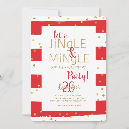 Jingle en Mingle Gold Confetti Kaart (Voorkant)