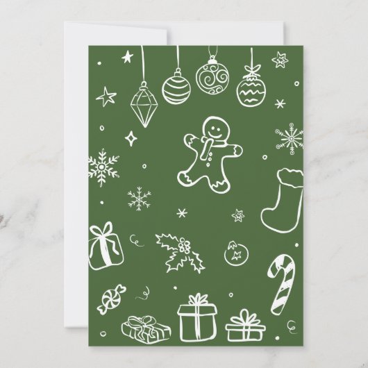 Jingle en Mingle Hand getekend kerstfeest Kaart (Achterkant)