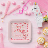 Jingle en Mingle Hand getekend kerstfeest Papieren Bordje (Feest)