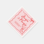 Jingle en Mingle Hand getekend kerstfeest Servet (Hoek)