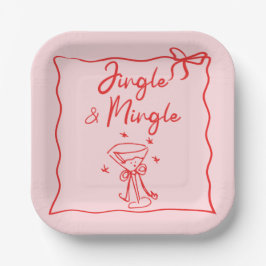 Jingle en Mingle Handgetekend Kerstfeest Papieren Bordje