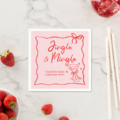 Jingle en Mingle Handgetekend Kerstfeest Servet (Insitu)
