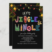 Jingle en Mingle Holiday Invitation Kaart (Voorkant / Achterkant)