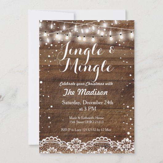 Jingle en Mingle Holiday Invitation Kaart (Voorkant)