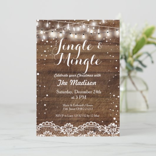 Jingle en Mingle Holiday Invitation Kaart (Staand voorkant)