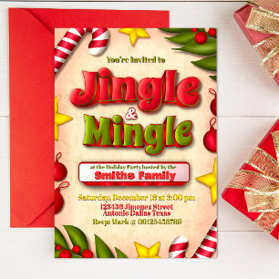 Jingle en Mingle Holiday Invitation Kaart