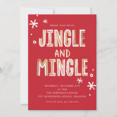 Jingle en Mingle Holiday Kerstparty Kaart (Voorkant)