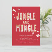 Jingle en Mingle Holiday Kerstparty Kaart (Staand voorkant)
