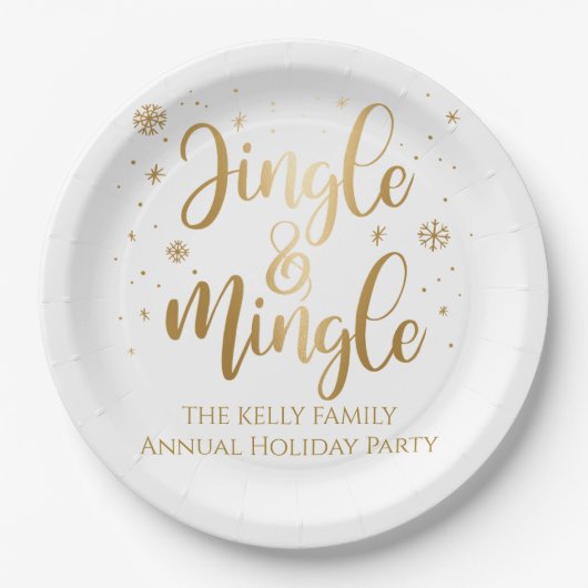 Jingle en Mingle Holiday Napkins Papieren Bordje (Voorkant)