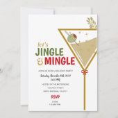 Jingle en Mingle Holiday Party Invitation Modern Kaart (Voorkant)