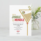 Jingle en Mingle Holiday Party Invitation Modern Kaart (Staand voorkant)