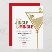 Jingle en Mingle Holiday Party Invitation Modern Kaart (Voorkant / Achterkant)