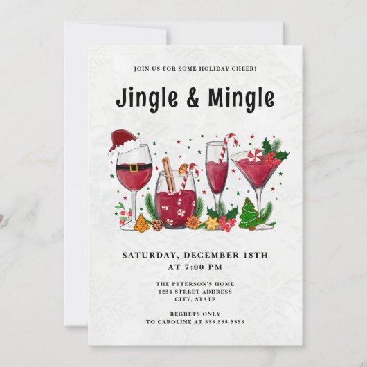 Jingle en Mingle Holiday Party Kaart (Voorkant)