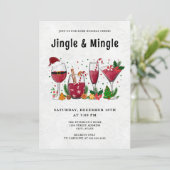 Jingle en Mingle Holiday Party Kaart (Staand voorkant)