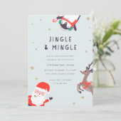 Jingle en Mingle Holiday Party Kaart (Staand voorkant)