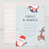 Jingle en Mingle Holiday Party Kaart (Voorkant / Achterkant)