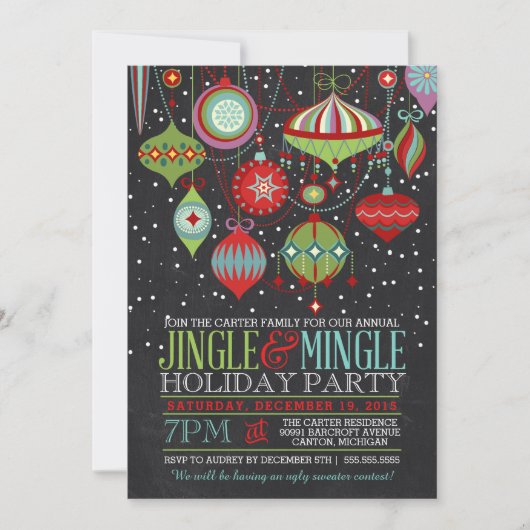 Jingle en Mingle Holiday Party | Kerstfeest Kaart (Voorkant)