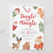 Jingle en Mingle Holiday Party Kerstman Kaart (Voorkant)