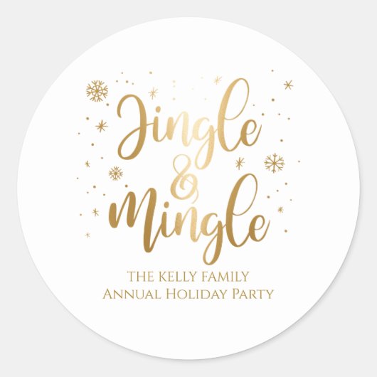 Jingle en Mingle Holiday Ronde Sticker (Voorkant)