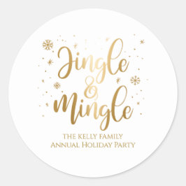 Jingle en Mingle Holiday Ronde Sticker