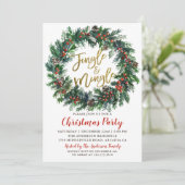 Jingle en Mingle Holly Berries Kerstfeest Kaart (Staand voorkant)