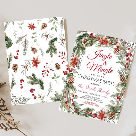 Jingle en Mingle Holly Berries Kerstfeest Kaart