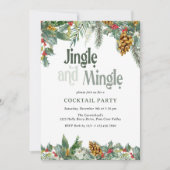 Jingle en Mingle Holly Pine Kerstcocktail Kaart (Voorkant)