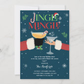 Jingle en Mingle Invite Holiday Cocktail Party Kaart (Voorkant)