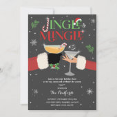 Jingle en Mingle Invite Holiday Cocktail Party Kaart (Voorkant)