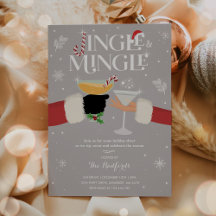 Jingle en Mingle Invite Holiday Cocktail Party