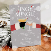 Jingle en Mingle Invite Holiday Cocktail Party Kaart