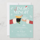 Jingle en Mingle Invite Holiday Cocktail Party Kaart (Voorkant)