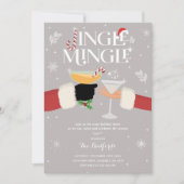 Jingle en Mingle Invite Holiday Cocktail Party Kaart (Voorkant)