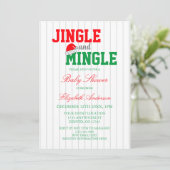 Jingle en Mingle-kerstBaby shower Kaart (Staand voorkant)