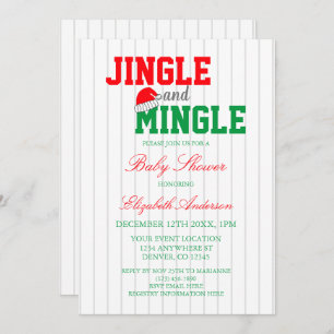 Jingle en Mingle-kerstBaby shower Kaart