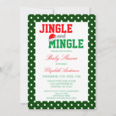 Jingle en Mingle-kerstBaby shower Kaart (Voorkant)