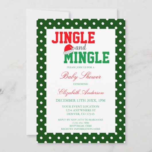Jingle en Mingle-kerstBaby shower Kaart (Voorkant)