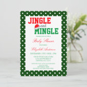 Jingle en Mingle-kerstBaby shower Kaart (Staand voorkant)