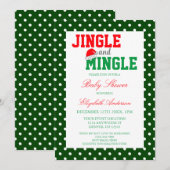Jingle en Mingle-kerstBaby shower Kaart (Voorkant / Achterkant)