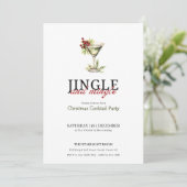 Jingle en Mingle kerstcocktail party Kaart (Staand voorkant)
