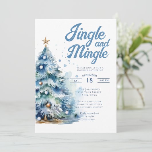 Jingle en Mingle kerstdiner Kaart (Staand voorkant)